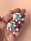 Strawberry bunny earrings, kawaii bunny earrings, cottagecore jewelry, cute bunny plushie earrings, quirky jewelry, funky earrings product 3